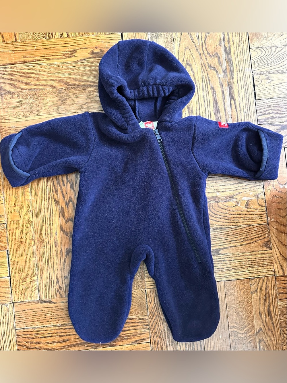 Widgeon Navy Blue Hooded Fleece Bunting Suit for Baby